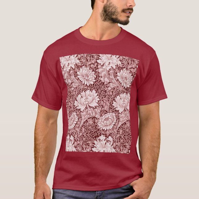 Camiseta Chrysanthemum Maroon, William Morris (Frente)