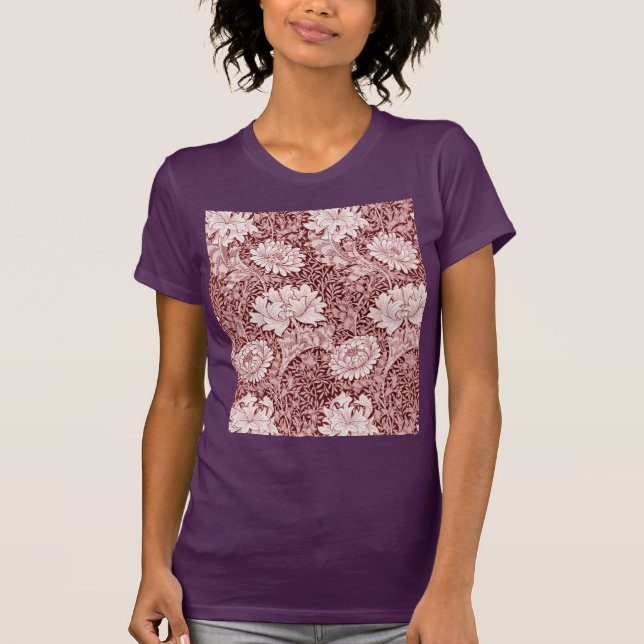 Camiseta Chrysanthemum Maroon, William Morris (Frente)