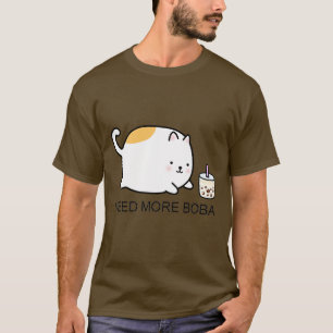 Camiseta Chubby Boba Cat Precisa de mais Boba