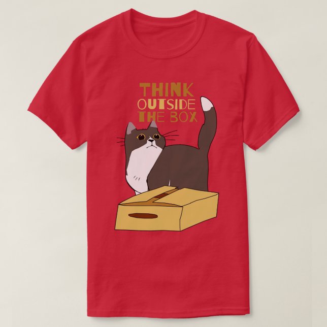 Camiseta Chubby Cat e a caixa (Frente do Design)