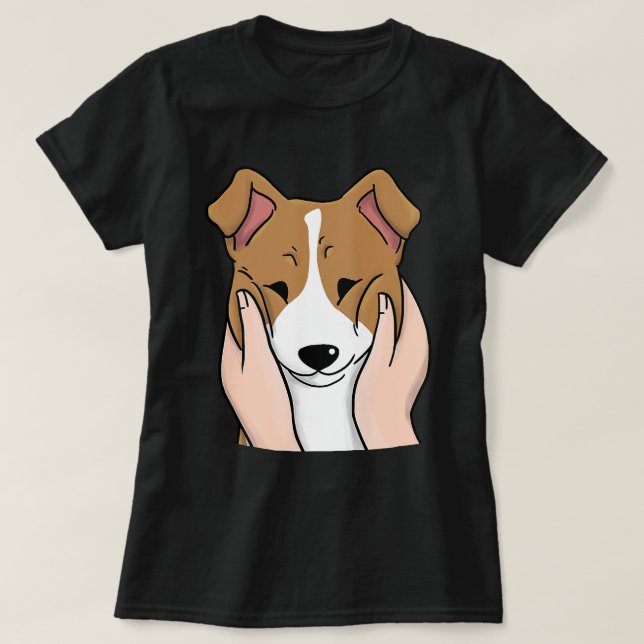 Camiseta Chubby Cheek Jack Russell Terrier Dog (Frente do Design)