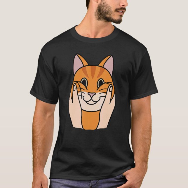 Camiseta Chubby Cheeks Ginger Cat Pet (Frente)
