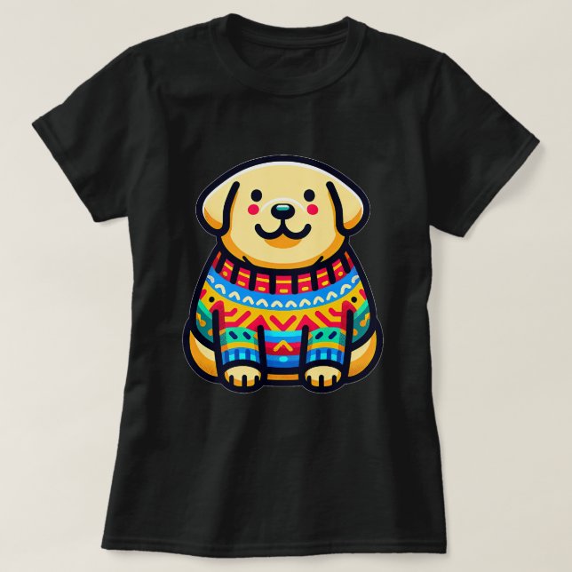 Camiseta Chubby Fat Labrador Cachorro De Retriever Cachorro (Frente do Design)