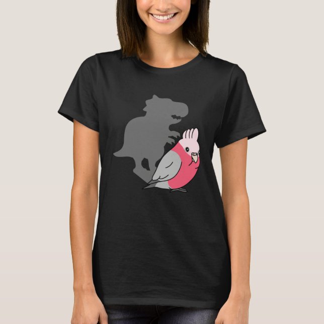 Camiseta Chubby Galah Cockatoo rex Cute Parrot with Dinosau (Frente)