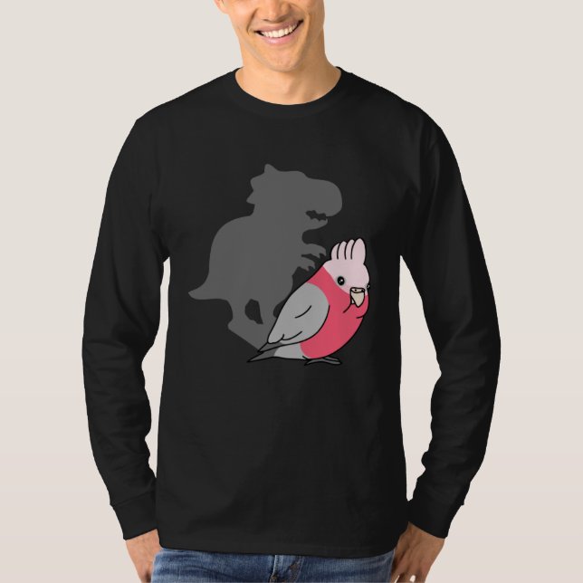 Camiseta Chubby Galah Cockatoo rex Cute Parrot with Dinosau (Frente)