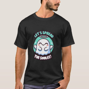Camiseta Chubby Kawaii Ghost sorrindo como um anjo