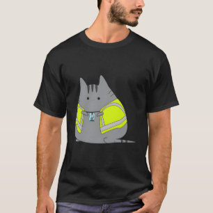 Camiseta Chubby Kitten Vestindo Colete de Segurança