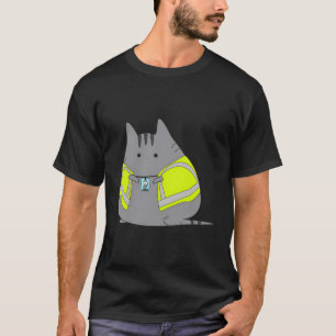 Camiseta Chubby Kitten Vestindo o colete de segurança Engra