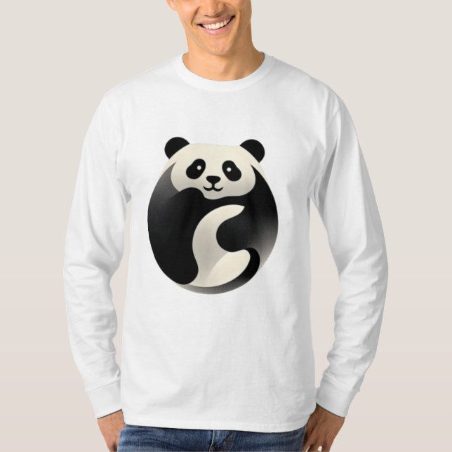 Camiseta Chubby Panda - Bondade em Preto e Branco (Frente)