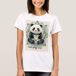 Camiseta Chubby panda sentado num lótus possifica Zen