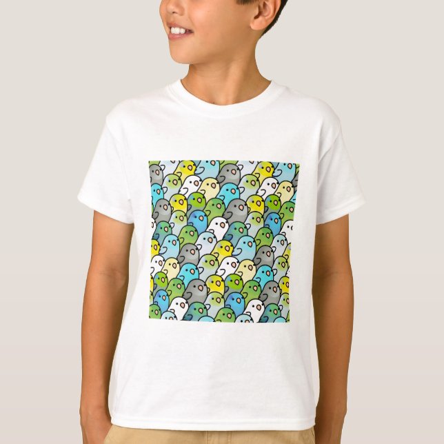 Camiseta Chubby Parrotlet Pattern (Frente)