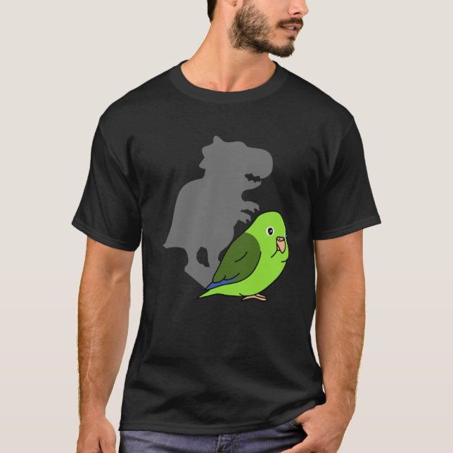 Camiseta Chubby Parrotlet rex Cute Parrot Doodle Dinosaur S (Frente)
