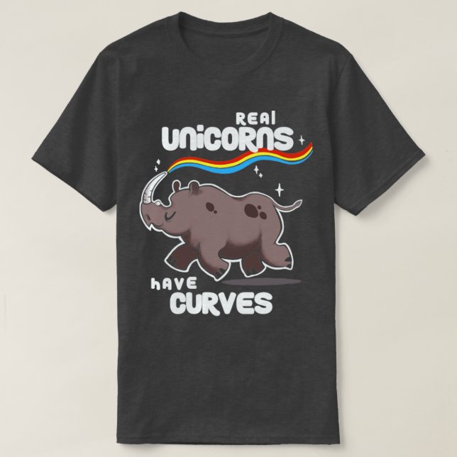 Camiseta Chubby Real Unicorns Engraçado Quote Inspiracional (Frente do Design)