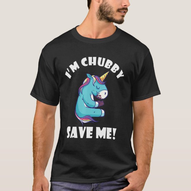 Camiseta Chubby Save Me Animal Rights Rhinoceros Unicorn Rh (Frente)