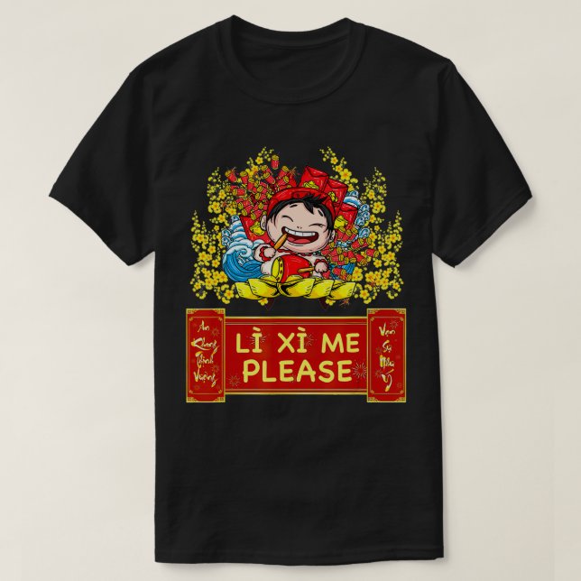 Camiseta Chuc Mung Nam Moi 2021 Li Xi Me Por Favor (Frente do Design)