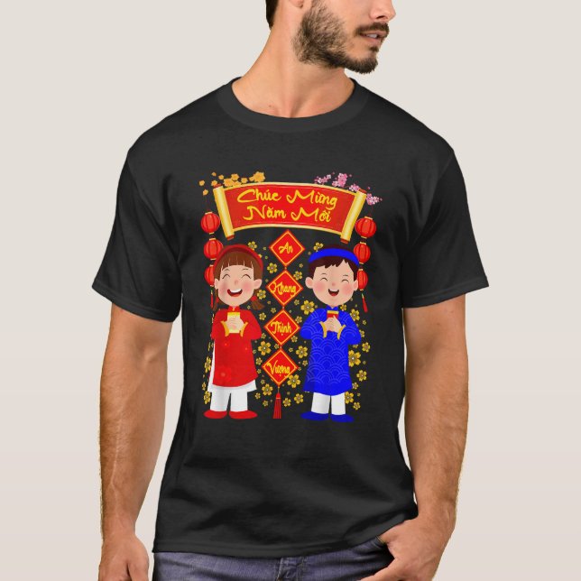 Camiseta Chuc Mung Nam Moi Happy Lunar New Year Vietnamese  (Frente)