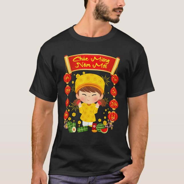 Camiseta Chuc Mung Nam Moi Happy Lunar New Year Vietnamese  (Frente)