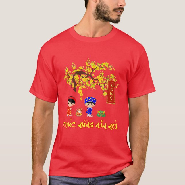 Camiseta Chuc Mung Nam Moi Tet Nham Dan Tiger Zodiac Kids F (Frente)