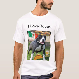 Camiseta chuck3_pitbull, eu amo o Tacos