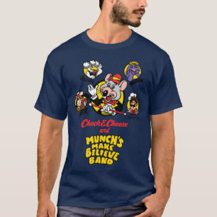 Camiseta Chuck E Cheese e Munchs Make Believe Band 1989 f