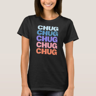 Camiseta Chug de Design de texto Repetido Moderno
