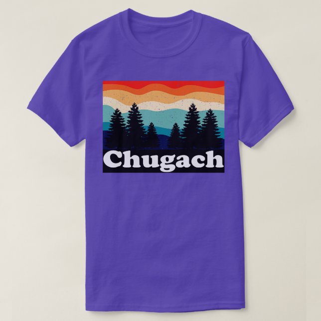 Camiseta Chugach Alaska Retro (Frente do Design)