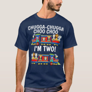 Camiseta Chugga Chugga Choo Choo I'm 2 Trains Birthday for