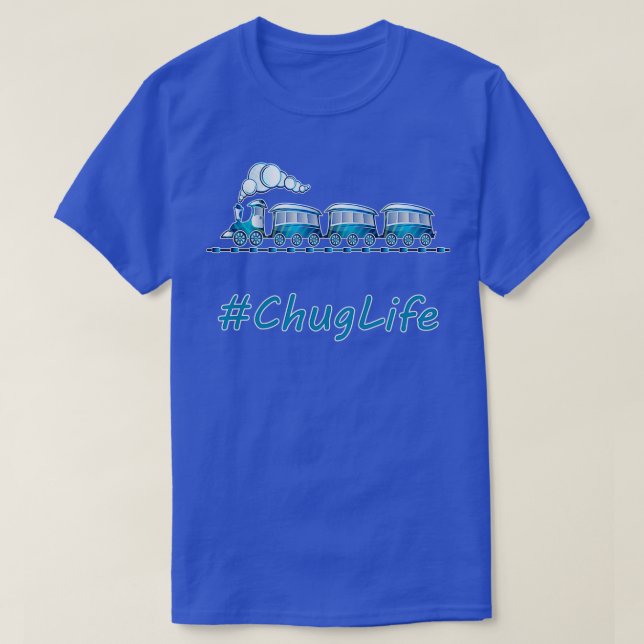 Camiseta ChugLife Blue Train (Frente do Design)