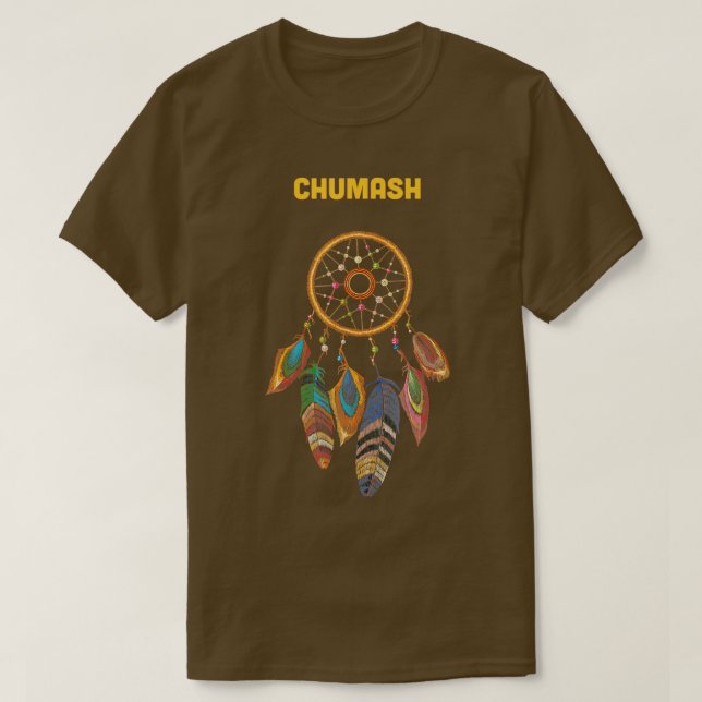 Camiseta Chumash Tribe Sonho de Vintagem Indígena Indígena  (Frente do Design)