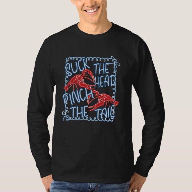 Camiseta Chupa A Cabeça, Prende-Se A Cauda Engraçada Crayfi (Frente)