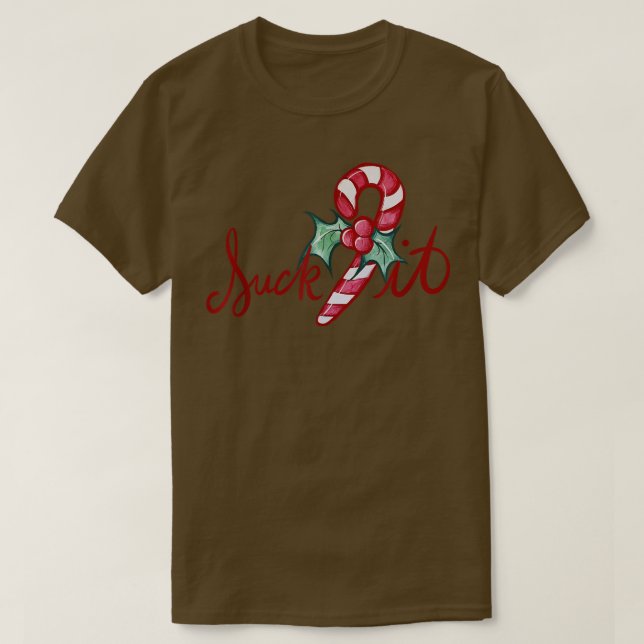 Camiseta Chupa-a de Natal Candy Cane (Frente do Design)