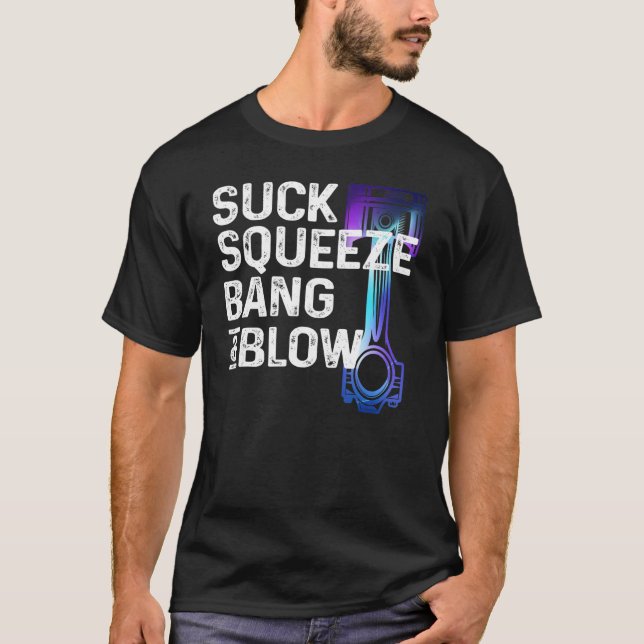 Camiseta Chupa, aperte, sopre e sopre o mech do carro de re (Frente)