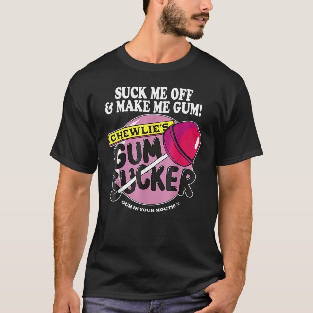 Camiseta Chupa-me e faz-me chiclete Chewlieu2019s Chum Chup (Frente)