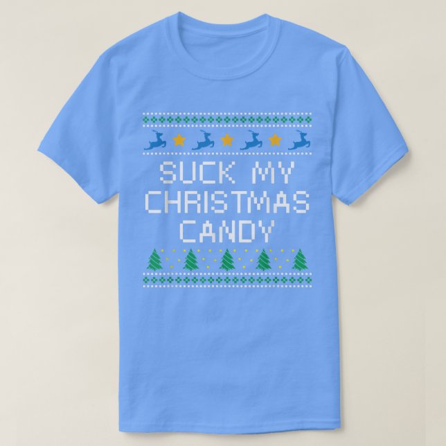 Camiseta Chupa meus Casais de Natal amantes de humor adulto (Frente do Design)