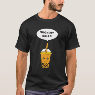 Camiseta Chupa minhas bolas - Boba Tea / Bubble Tea Engraça