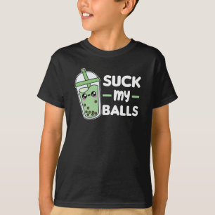 Camiseta Chupa minhas bolas - Chá Kawaii Boba Tea Love