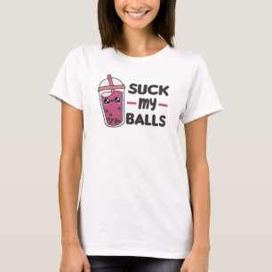 Camiseta Chupa minhas bolas - Chá Kawaii Boba Tea Love