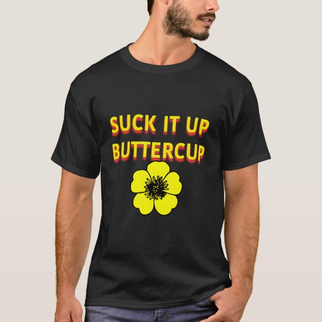Camiseta Chupa-o Flor ButterCup Engraçado (Frente)
