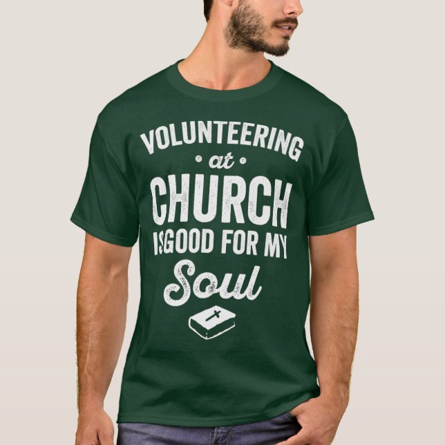 Camiseta Church Volunteer Pun para Conselheiro da Equipe do (Frente)