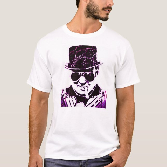 Camiseta Churchill retro roxo (Frente)