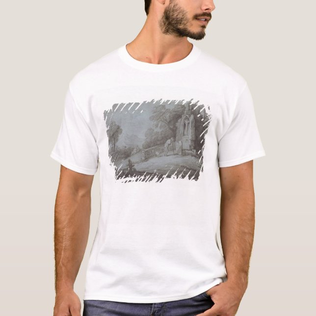 Camiseta Churchyard de Thomas Gainsborough | com figura (Frente)