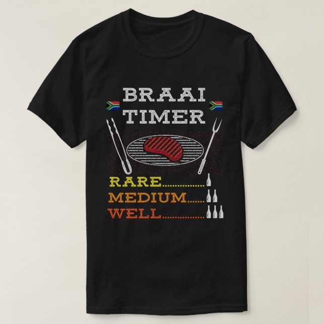 Camiseta Churrasco Africano Braai Timer (Frente do Design)