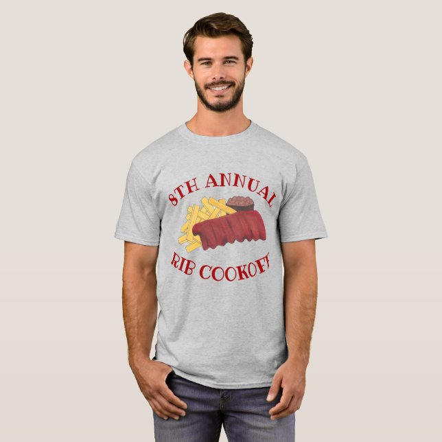 Camiseta Churrasco anual de costelas de reposição de costel (Frente Completa)