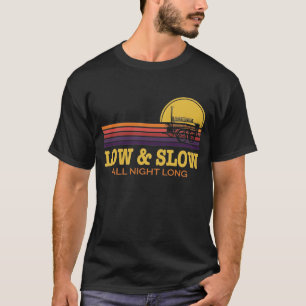Camiseta CHURRASCO Baixo e Lento Acesso de Fumadores de Gri