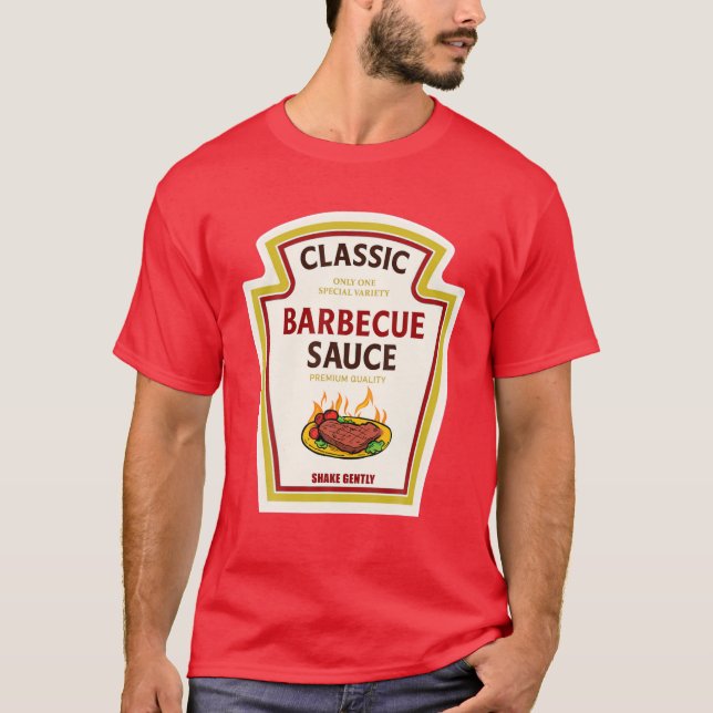 Camiseta CHURRASCO Barbecue Sauce Ketchup Mostarda Hallowee (Frente)