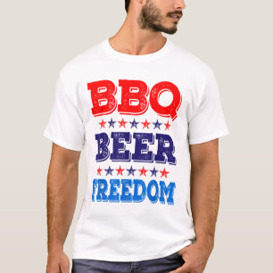 Camiseta Churrasco Beer Freedom America Partido 4 De Julho