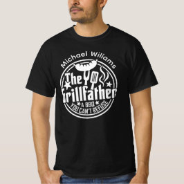 Camiseta Churrasco branco preto Pai personalizado Grilldad