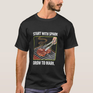 Camiseta Churrasco Começa Com Faísca Pitmaster Defumado Gre