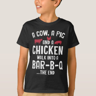 Camiseta Churrasco de Bar Fumado Engraçado Engraçado