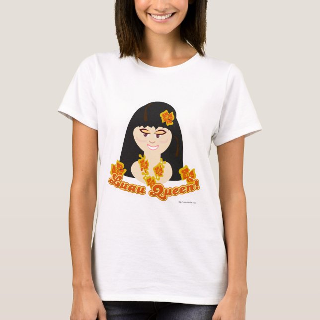 Camiseta Churrasco de Cartoon da Rainha de Luau (Frente)
